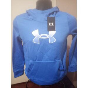 New Under Armour Girl’s Fleece Logo Hoodie Size Youth Large YL Blue NWT